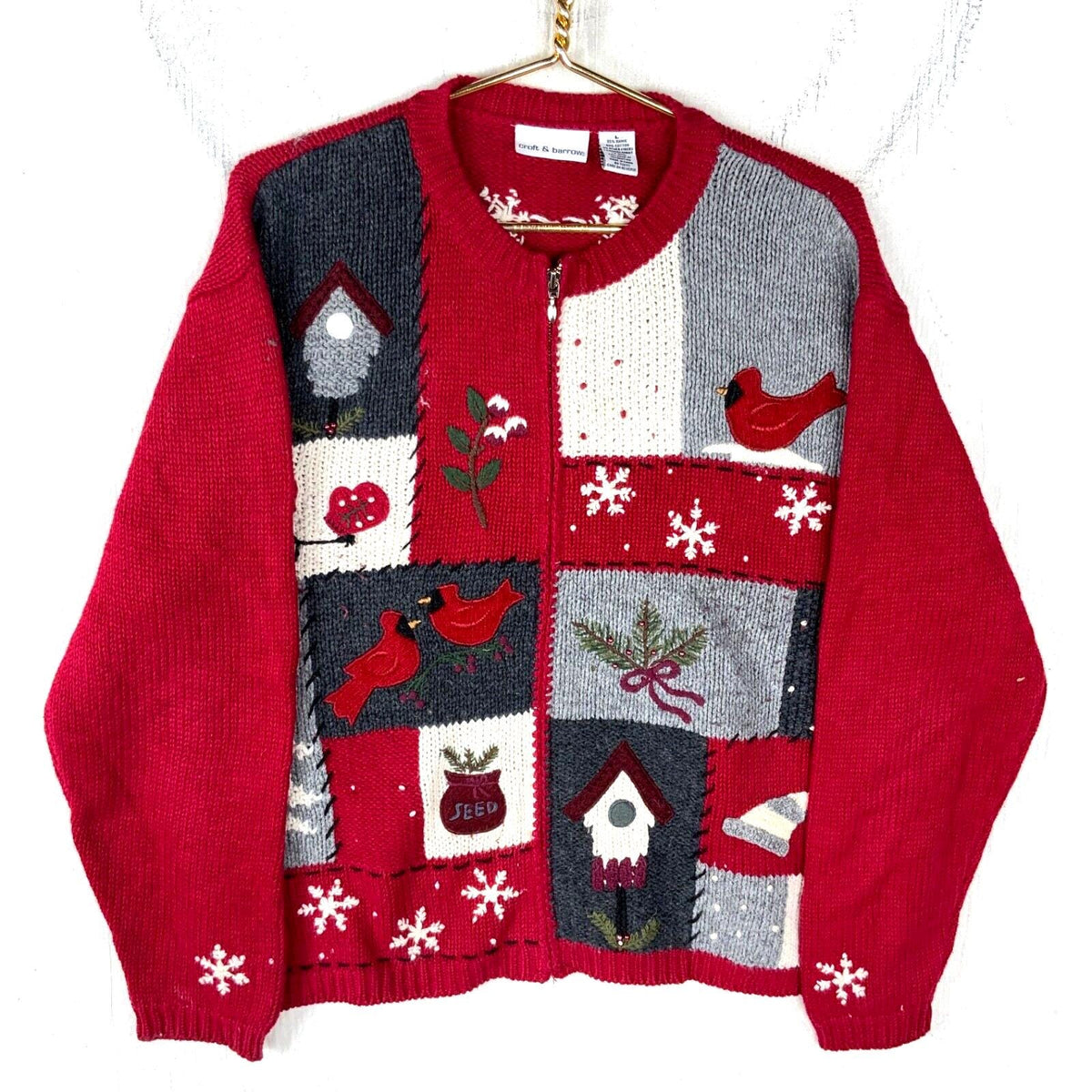 Vintage Grandma Knit Sweater Womens Large Red Full Zip Winter 90s Graphic Tee – Premium Graphic · Top Pick For Any Outfit