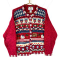 Vintage 1990s Knit Grandma Sweater Womens Large Cardigan Red Cabin Embroidered Graphic Tee – Easygoing Wear · Trending Graphic Apparel
