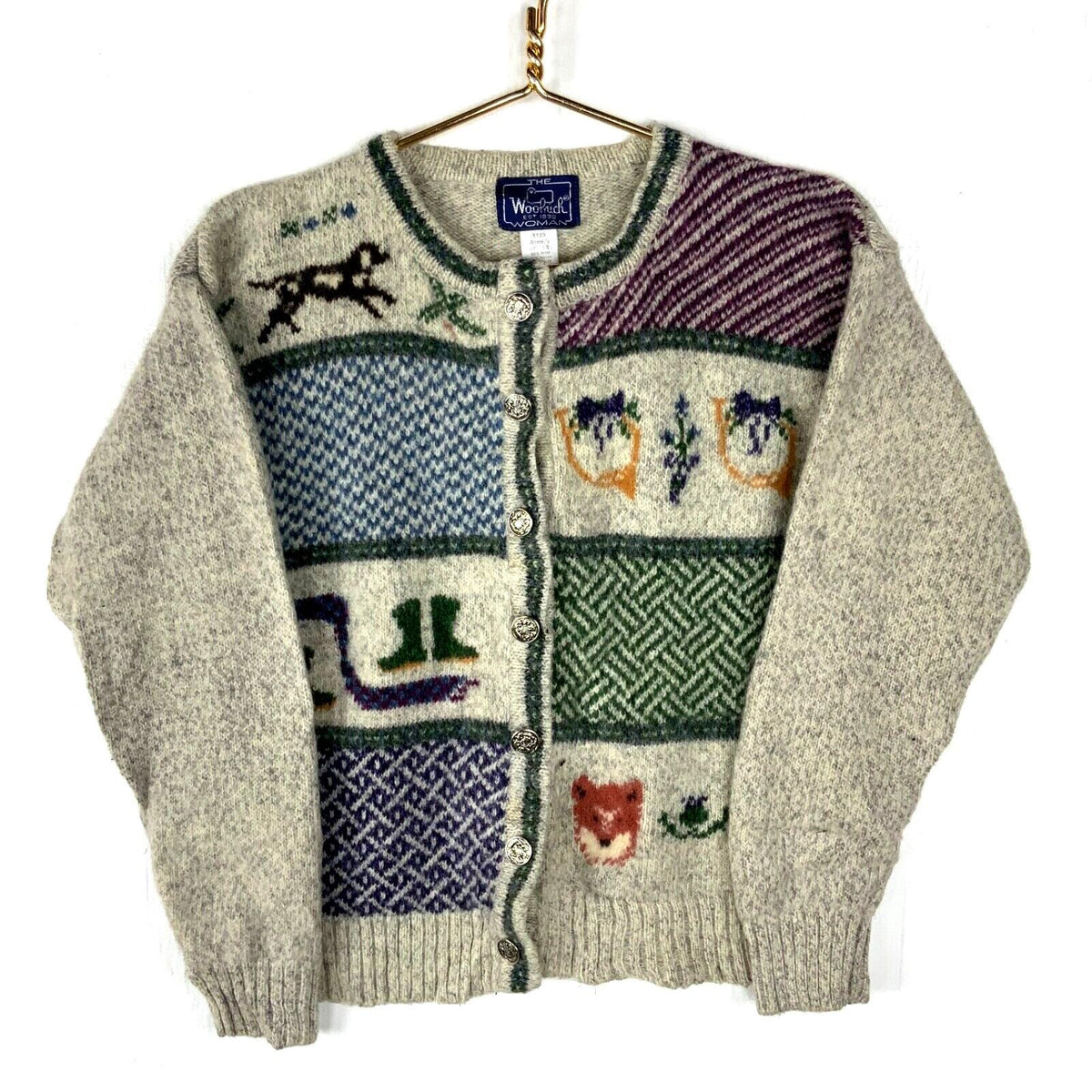 Vintage Woolrich Knit Wool Cardigan Sweater Womens Small Beige Pattern 90s Graphic Tee – Bold Style · Must-Have Style