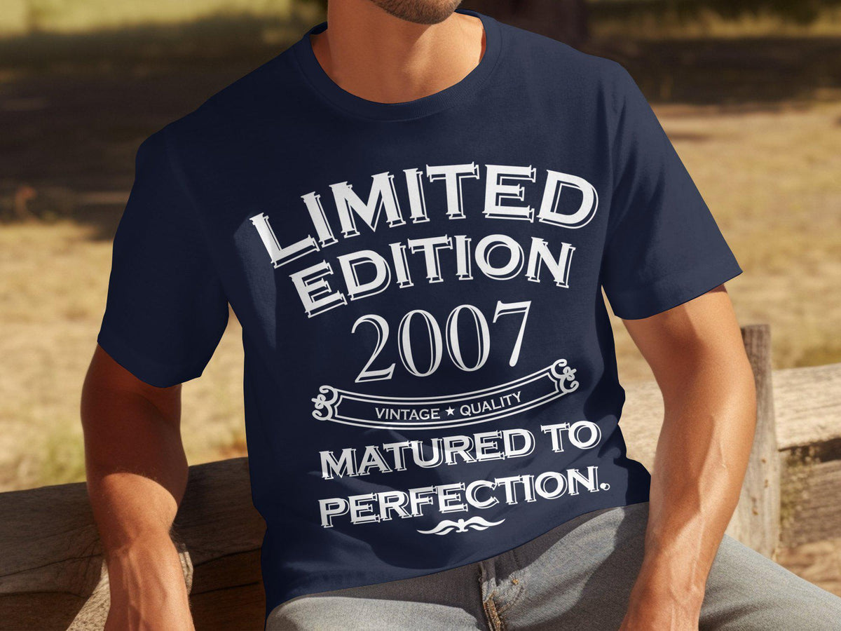 18th Birthday Gifts For Son Eighteen Limited Edition Year 2007 Matured To Perfection Funny 18 Year Old Shirt Tee T Shirt Graphic Tee – Fan Favorite · High-Quality Print