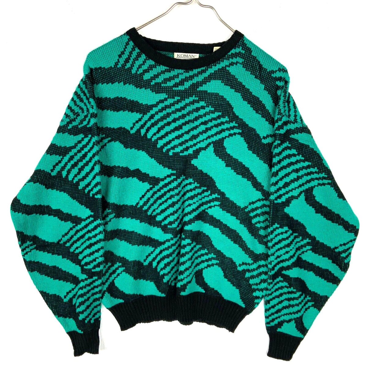 Vintage Grandma Knit Sweater Womens Size Medium Green Patterned Graphic Tee – Easygoing Wear · Must-Have Style