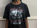 Motley Crue Girls Girls Girls Retro black Tshirt modeled size L Graphic Tee – Cozy Vibes · Trending Graphic Apparel