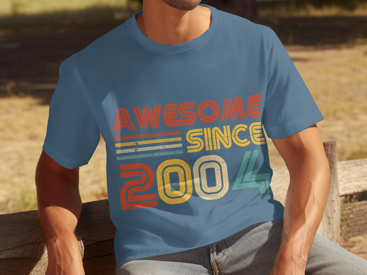 21st Birthday Gift Awesome Since 2004 21 Years Old T Shirt Mens Finally Legal Age Present for Son Brother Born in 2004 Party Tee Graphic Tee – Soft Feel · High-Quality Print