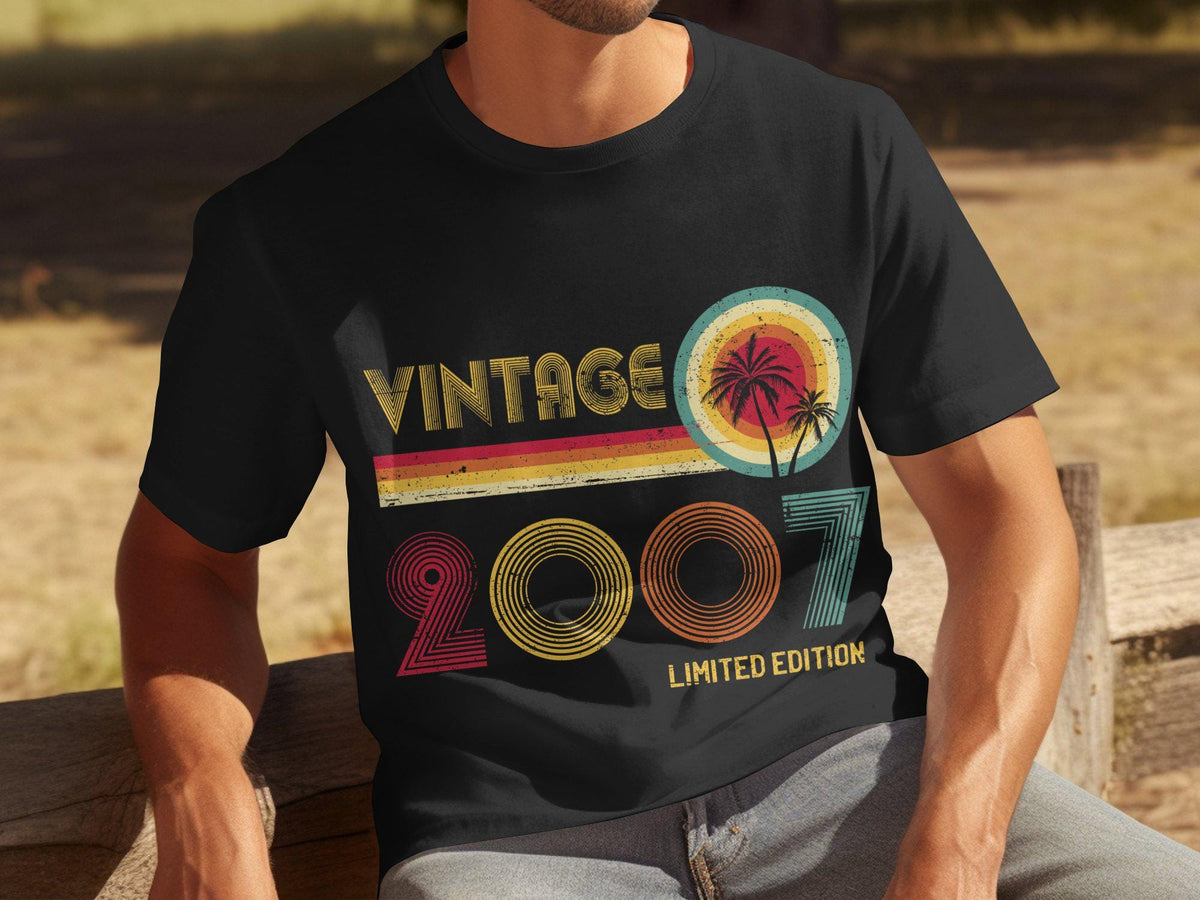 18th Birthday Gift Vintage 2007 Limited Edition T Shirt Mens Legal Age Present for Son Brother Born in 2007 18 Years Old Party Graphic Tee – Aesthetic Look · High-Quality Print