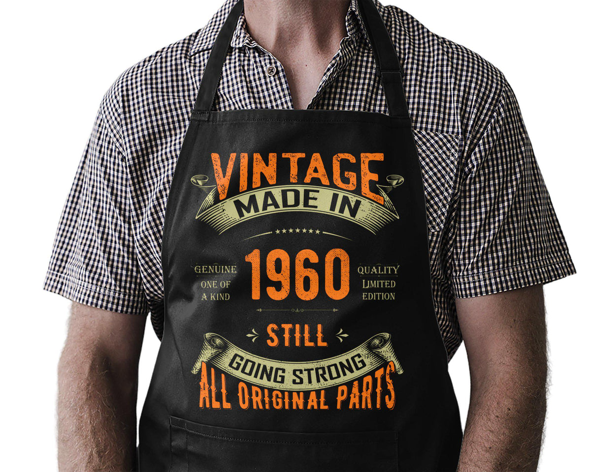 65th Birthday Gift Born 1960 Funny Cooking Apron BBQ Master Grill Pro 65 Years Old Kitchen Legend Gift Him Her Unisex Graphic Tee – Warm & Stylish · Great Gift For Fans
