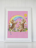 Floral Kitten Lover Poster Pint with Flowers and Colorful Rainbow Kitschy 90s Throwback Art Print with Butterflies Cat Mom or Cat Dad Gift Graphic Tee – Cozy Vibes · Perfect For Daily Wear