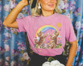 Floral Kitten Lover Tee Shirt with Flowers and Colorful Rainbow Kitschy 90s Throwback TShirt with Butterflies Cat Mom or Cat Dad Gift Graphic Tee – Warm & Stylish · Great Gift For Fans