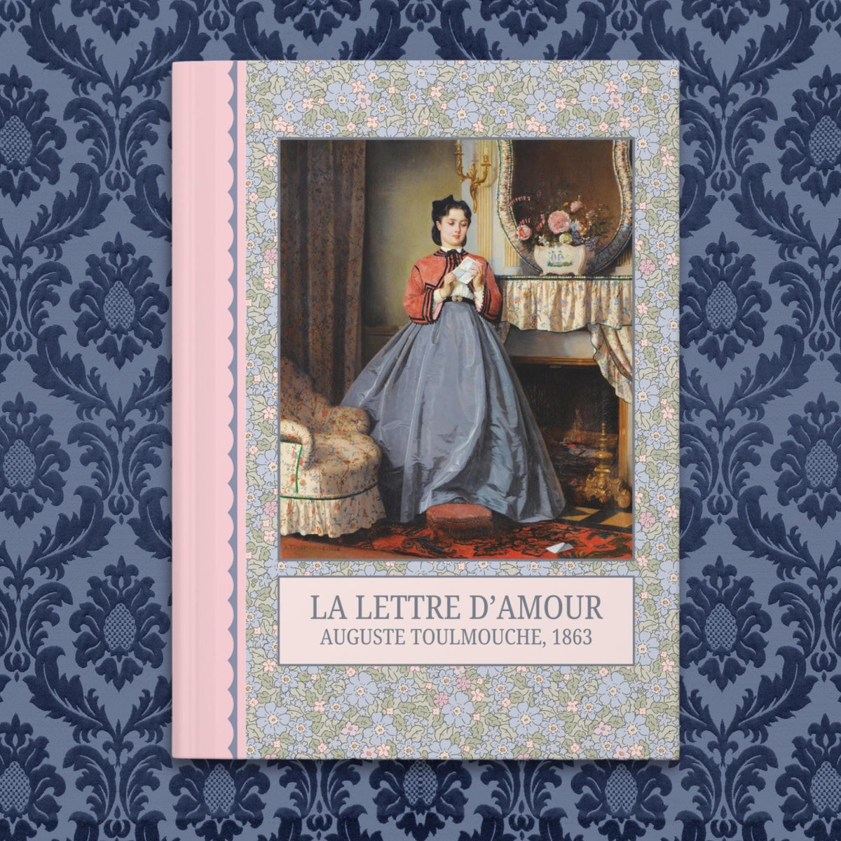 Auguste Toulmouche Floral Art Notebook 19th Century Academic Realist Famous Painting Cute Bookish Lined Journal Humanites Major Gift Graphic Tee – Aesthetic Look · High-Quality Print