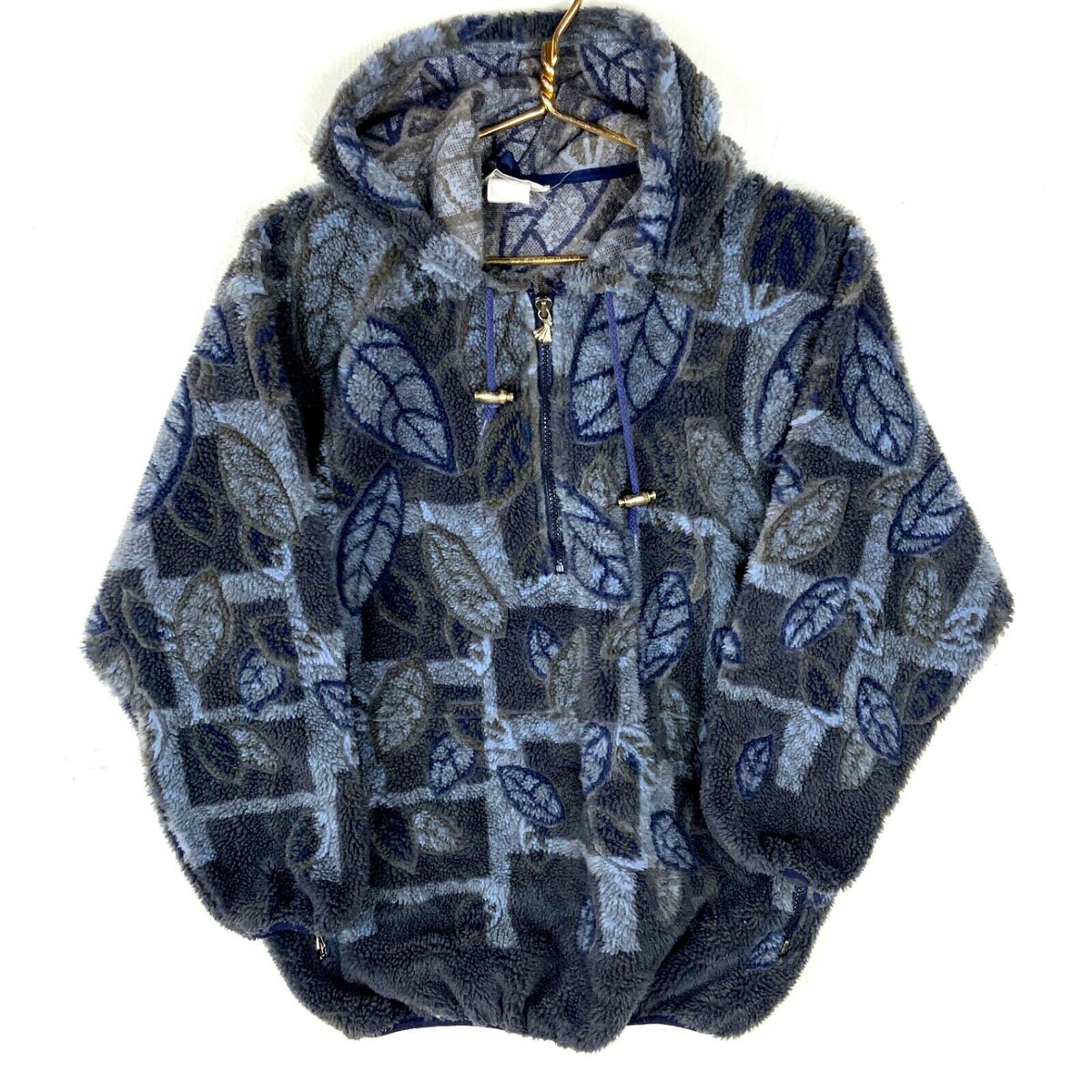 Vintage Fleece Sweater Jacket Womens Large Blue 14 Zip Hooded Graphic Tee – Easygoing Wear · Top Pick For Any Outfit
