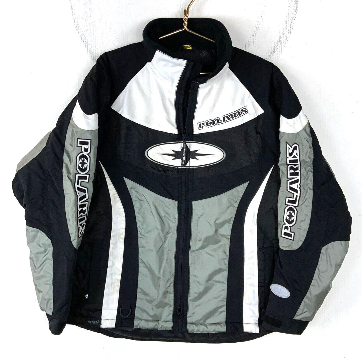 Vintage Polaris Womens Snowmobile Racing Puffer Bomber Jacket XL Full Zip Graphic Tee – Premium Graphic · Perfect For Daily Wear