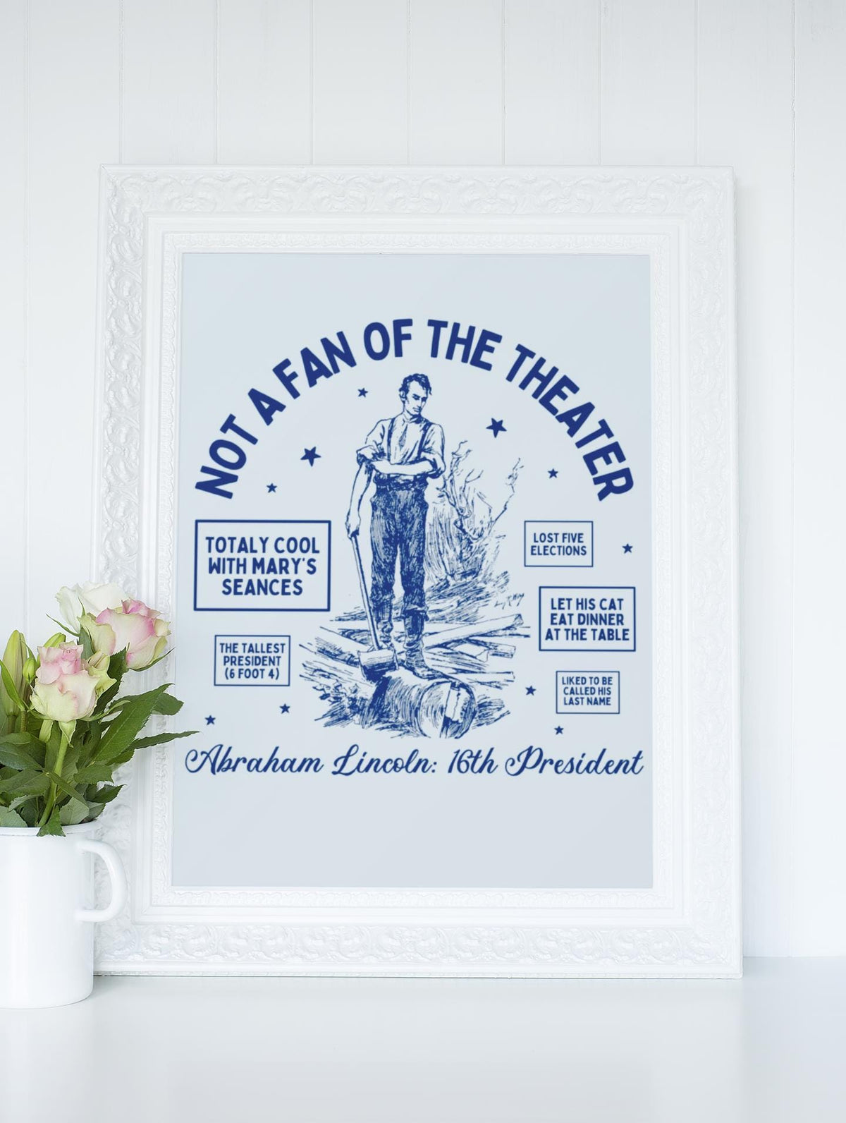 Funny American History Teacher Poster Print Abraham Lincoln Splitting Logs Fun Facts About 16th President 19th Century Social Studies Graphic Tee – Cozy Vibes · Trending Graphic Apparel
