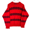 Vintage Grandma Knit Sweater Womens Medium Red Crewneck Pattern 90s Graphic Tee – Warm & Stylish · Perfect For Daily Wear