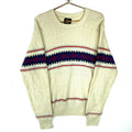 Vintage Grandpa Knit Sweater Large White Crewneck Pattern 90s Graphic Tee – Aesthetic Look · Must-Have Style