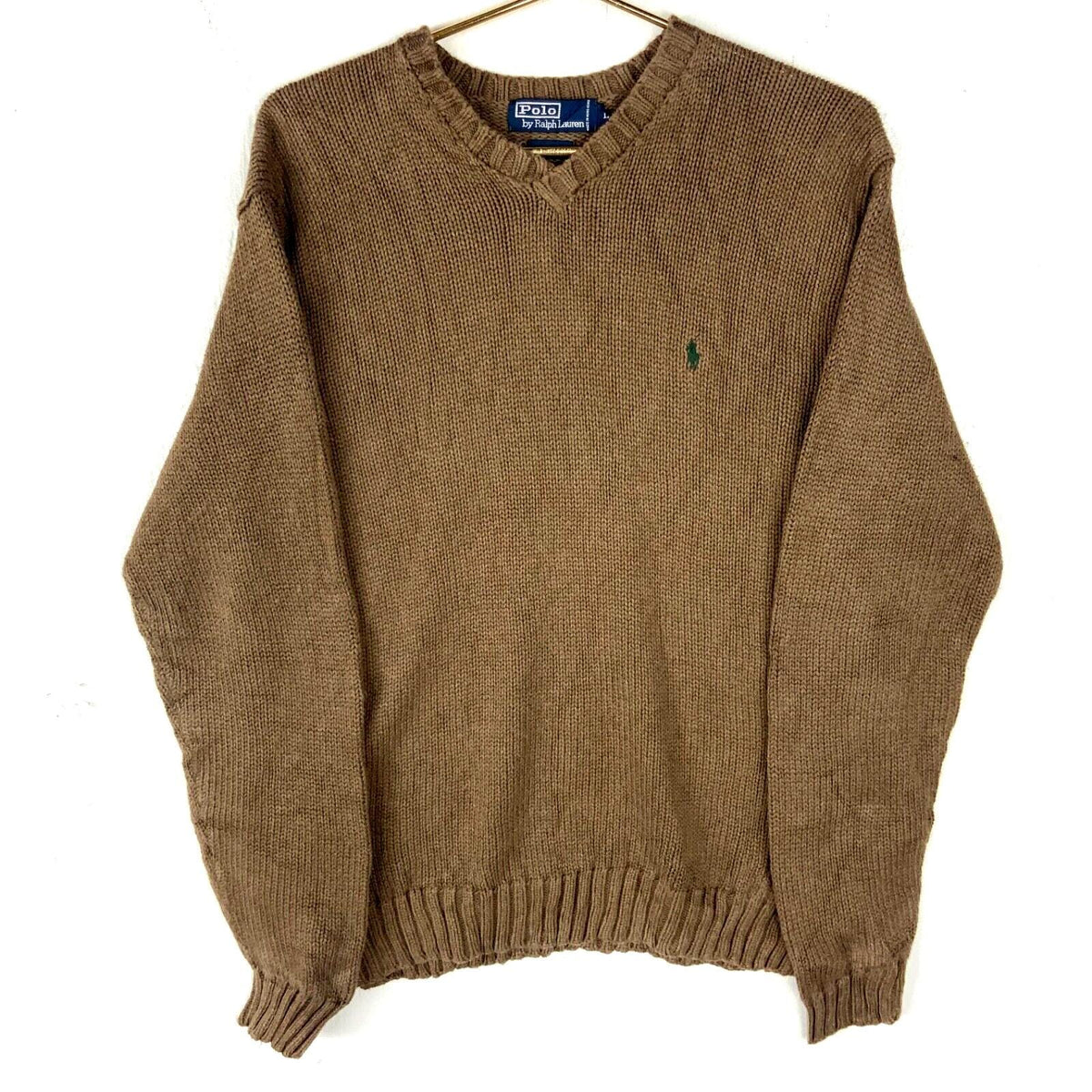 Vintage Polo Ralph Lauren Knit Sweater Large Brown Vneck 90s Graphic Tee – Aesthetic Look · Top Pick For Any Outfit