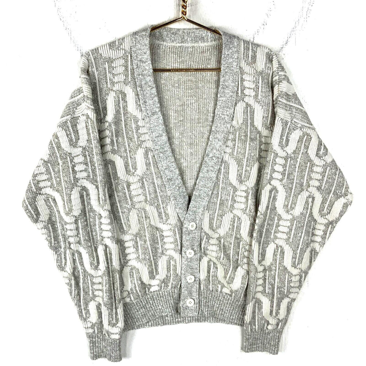 Vintage Grandpa Knit Sweater Medium Cardigan Gray Pattern Graphic Tee – Premium Graphic · Great Gift For Fans