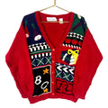 Vintage Grandma Knit Cardigan Sweater Womens Small Red School 90s Graphic Tee – Premium Graphic · High-Quality Print