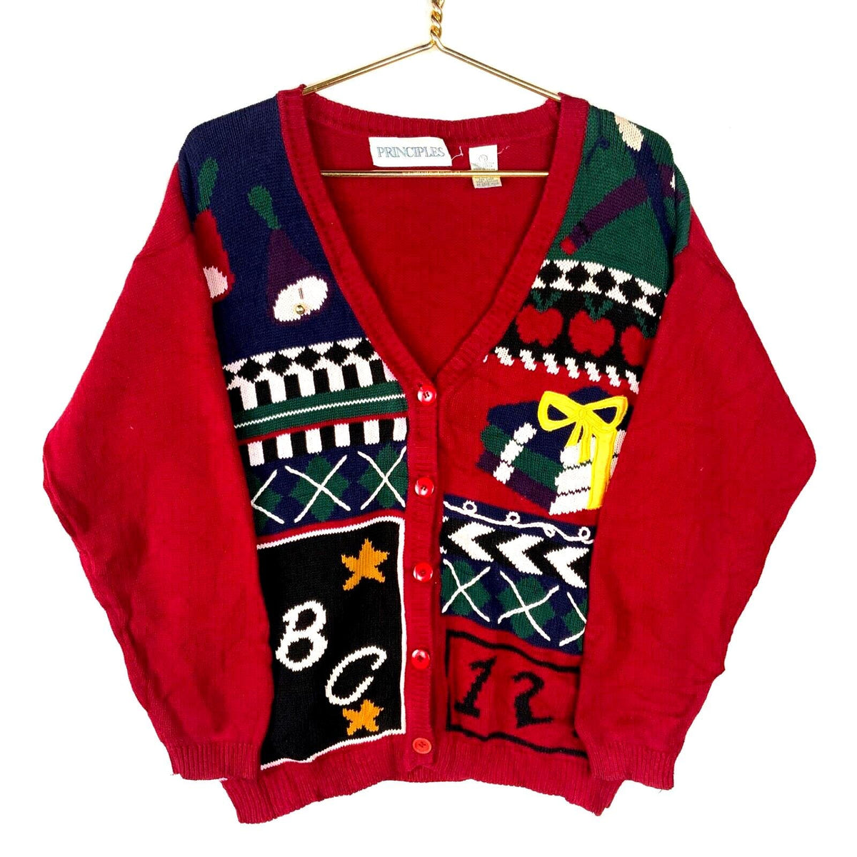 Vintage Grandma Knit Cardigan Sweater Womens Small Red School 90s Graphic Tee – Premium Graphic · High-Quality Print