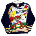 Vintage Grandma Knit Sweater Extra Large Blue Crewneck Teddy Bear 90s Graphic Tee – Cozy Vibes · Perfect For Daily Wear