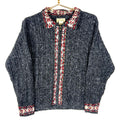 Vintage Grandma Knit Wool Sweater Womens Medium Gray Full Zip 90s Graphic Tee – Soft Feel · Must-Have Style