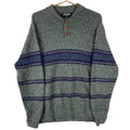 Vintage Grandpa Knit Henley Sweater XL Tall Gray Striped 90s Graphic Tee – Easygoing Wear · Must-Have Style