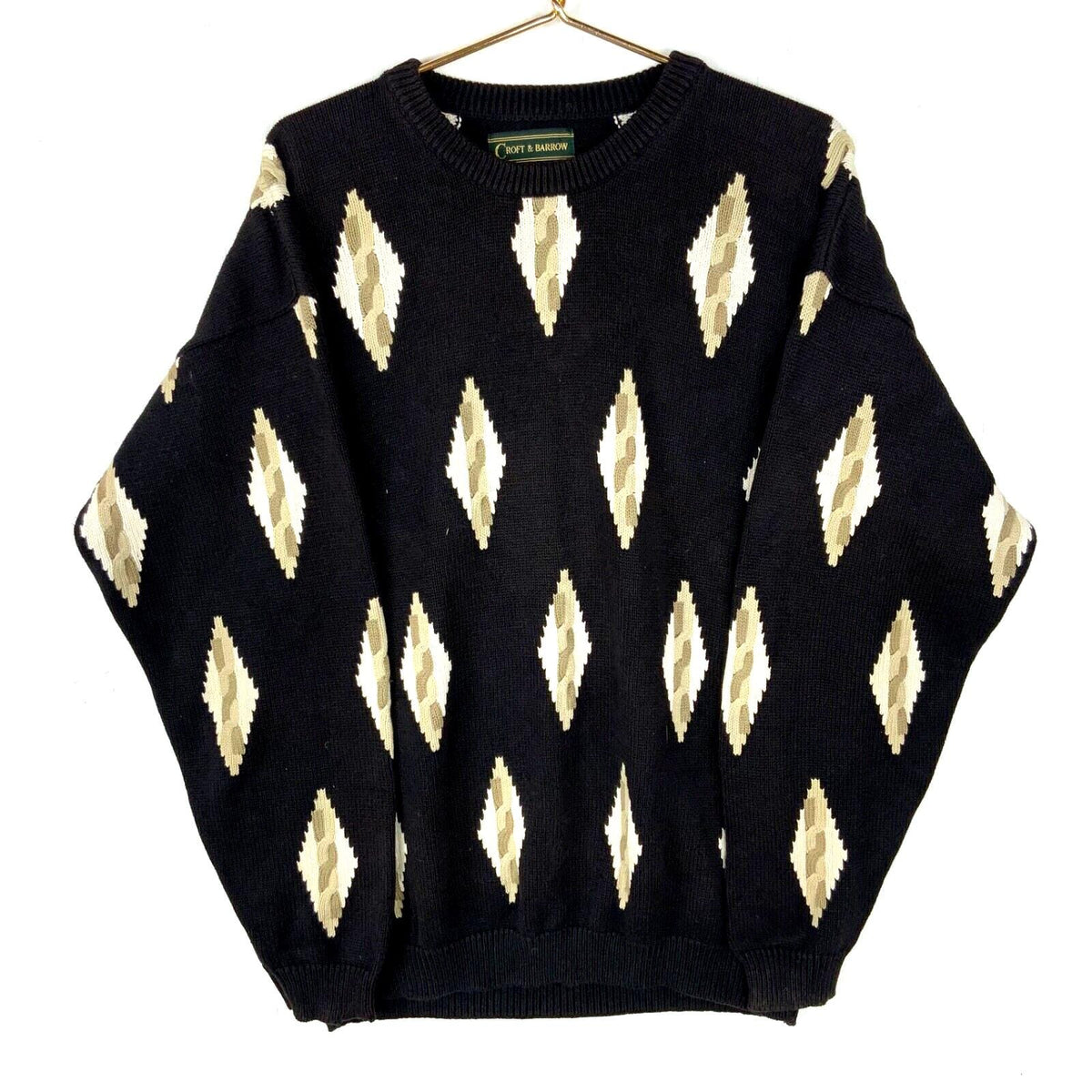 Vintage Grandpa Cable Knit Sweater XL Tall Black Crewneck Argyle 90s Graphic Tee – Feel-Good Design · Top Pick For Any Outfit