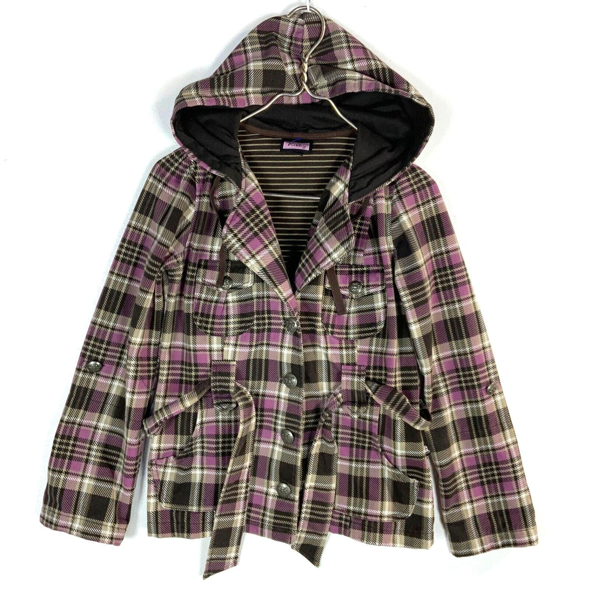 Vintage Y2K LA Kitty Women39s Plaid Sweater Jacket Size Medium Button Up Hoodie Hoodie – Premium Graphic · Trending Graphic Apparel