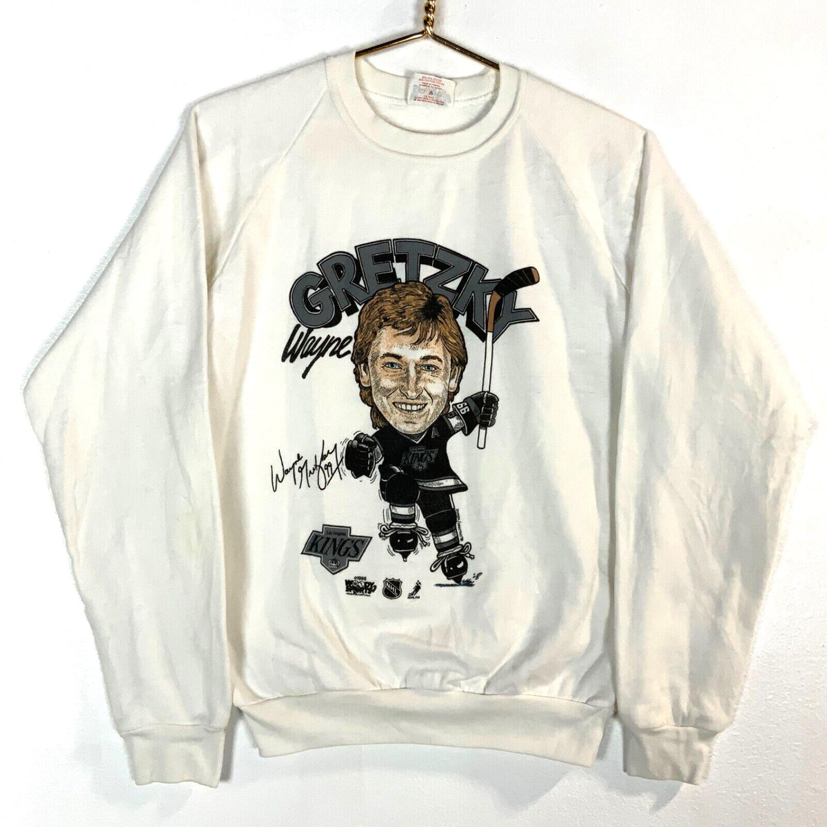Vintage Wayne Gretzky Caricature Sweatshirt Medium Nhl Los Angeles Kings 80s Sweatshirt – Feel-Good Design · Great Gift For Fans