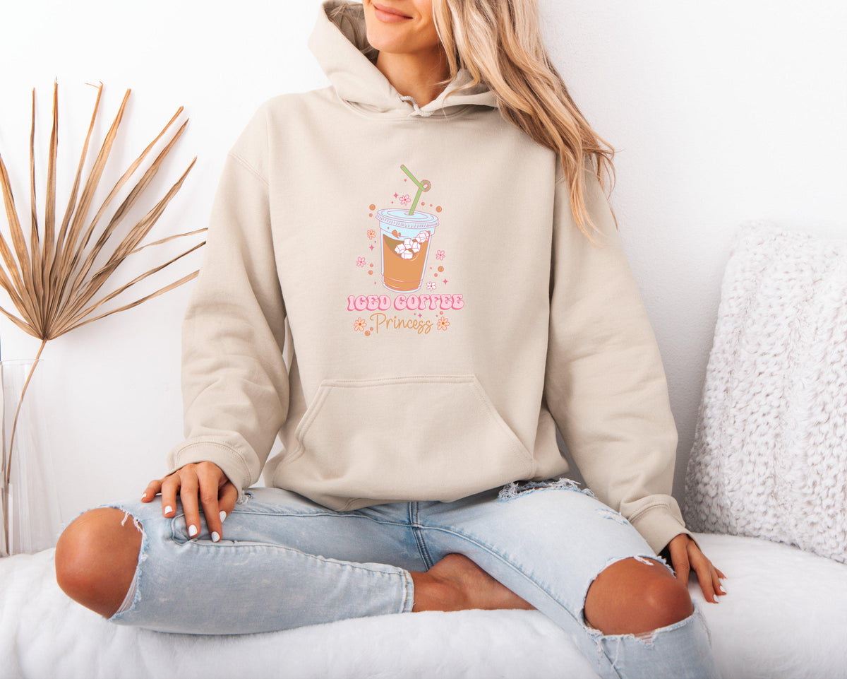 Iced Coffee Princess Hoodie for Women Cute Mental Health Themed Hoodie Trendy Hoodie for Coffee Lovers Comfy Casual Sweatshirt Hoodie – Fan Favorite · Top Pick For Any Outfit