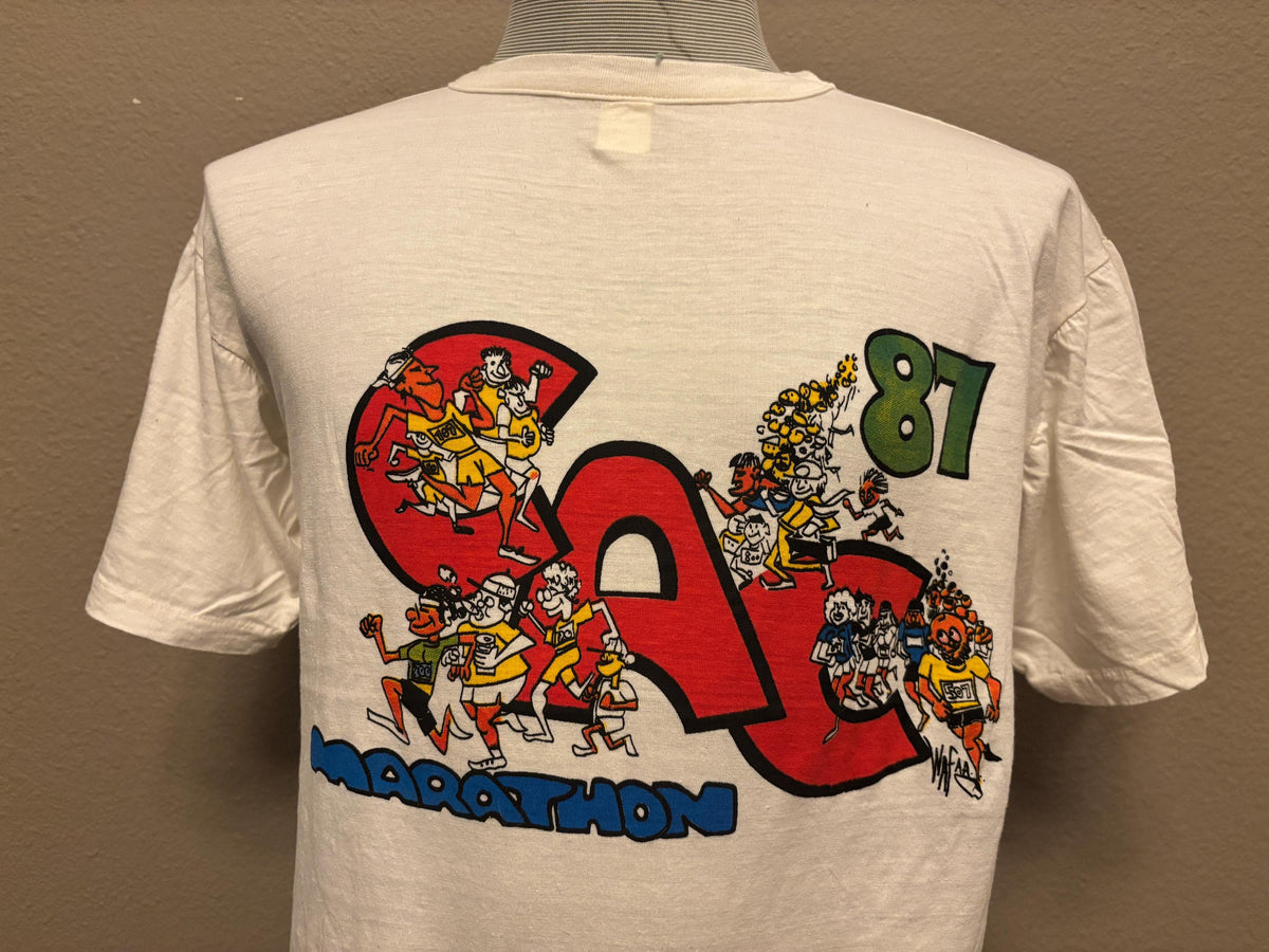 Vintage 8039s 10th Annual CAC 24 Hour Marathon Run 1987 Tshirt XL Graphic Tee – Bold Style · High-Quality Print
