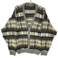 Vintage Grandpa Knit Sweater Size Large Gray Made In Usa Checkered Cardigan 90s Graphic Tee – Bold Style · High-Quality Print