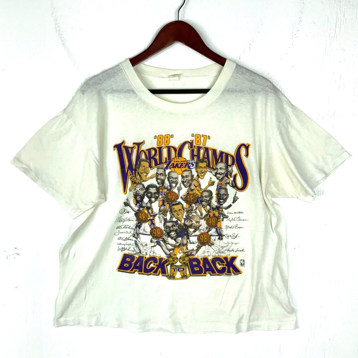 Vintage Los Angeles Lakers Salem Tshirt Extra Large White 1987 Nba Champions Graphic Tee – Bold Style · Great Gift For Fans