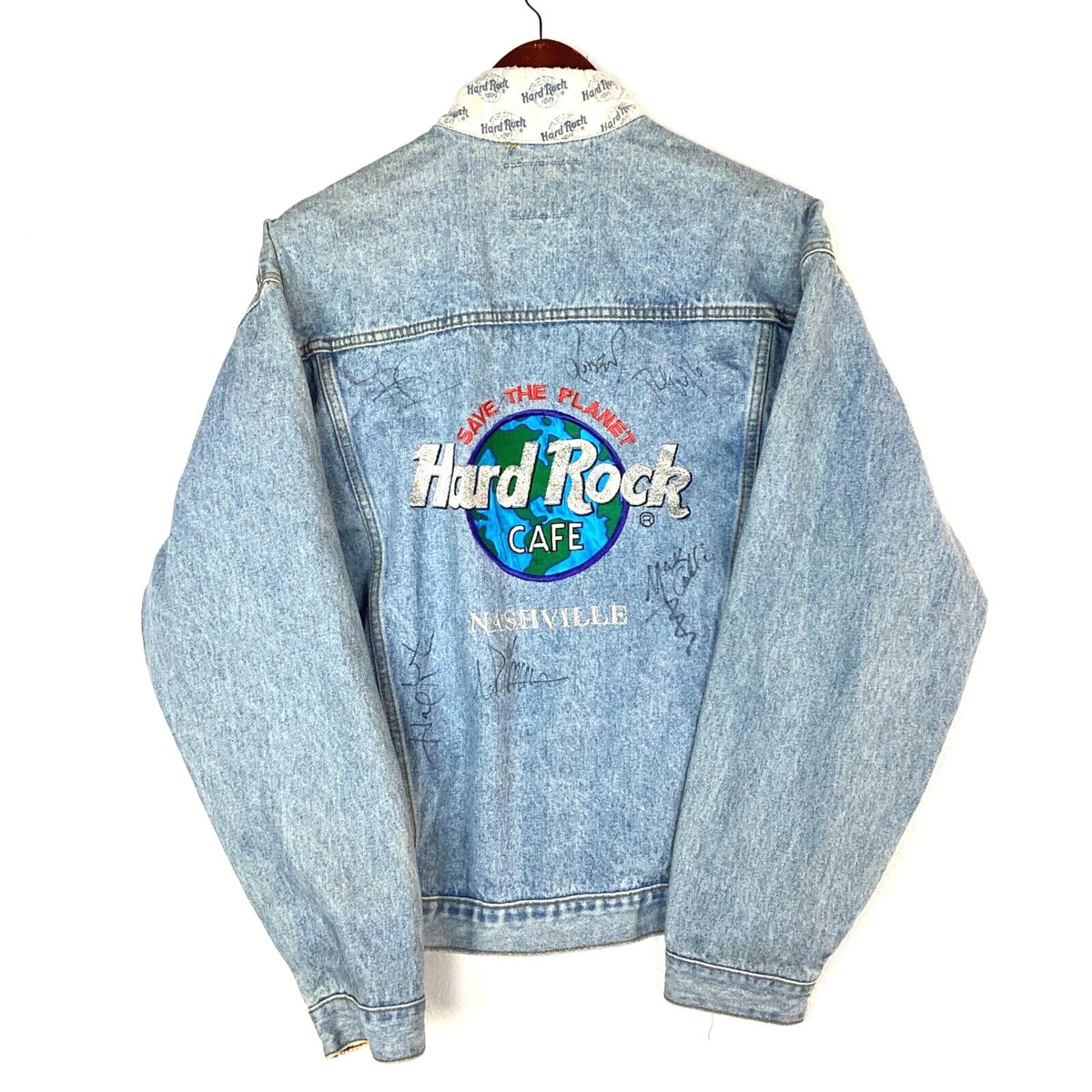 Vintage Hard Rock Cafe Nashville Denim Jean Jacket Large Signed The Mavericks Graphic Tee – Everyday Comfort · Great Gift For Fans