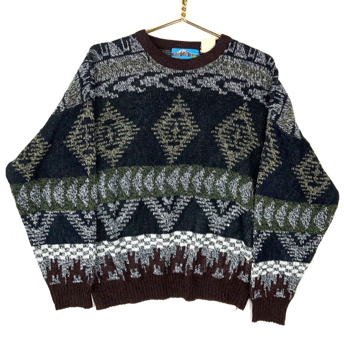 Vintage Grandpa Knit Sweater Size Large Black Argyle 90s Graphic Tee – Soft Feel · Must-Have Style