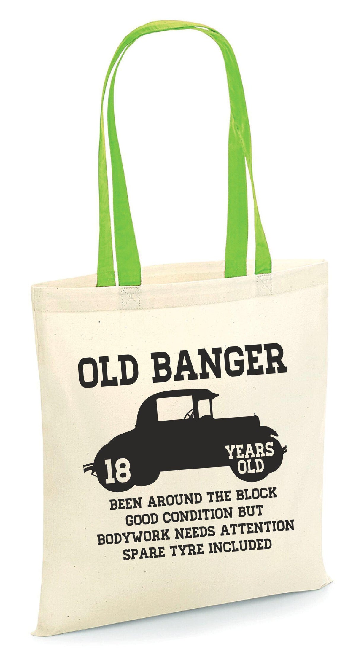 18th Birthday Tote Bag Born in 2007 18 Years Old Party Bag Old Banger Car Design Funny Birthday Gift Vintage Car Tote Bag Tote Bag – Premium Graphic · Perfect For Daily Wear