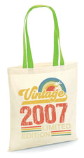 Vintage 2007 Limited Edition Tote Bag 18th Birthday Tote Bag Born in 2007 Gifts 18 Years Old Party Bag Reusable Grocery Bag Tote Bag – Bold Style · Top Pick For Any Outfit