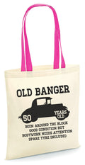 Old Banger Tote Bag 50th Birthday Born in 1975 Gift for 50 Years Old 50th Party Bag Bag for Life Fun Retro Classic Car Design Tote Bag – Warm & Stylish · Trending Graphic Apparel