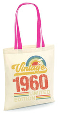 65th birthday tote bag born in 1960 tote 65 years old gift bag 65th party tote reusable bag for life vintage 1960 limited edition tote Tote Bag – Cozy Vibes · Trending Graphic Apparel