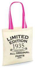 Limited Edition 1935 Tote Bag Vintage Quality All Original Parts 90th Birthday Bag Born In 1935 90 Years Old Party Bag Tote Bag – Cozy Vibes · High-Quality Print