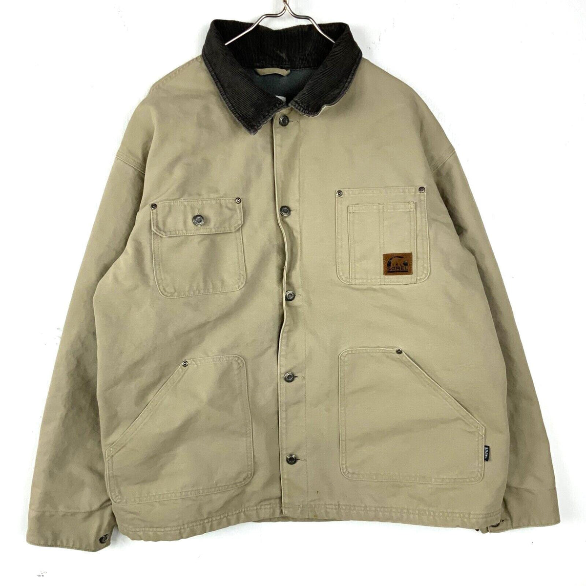 Sorel Workwear Chore Jacket Size XL Beige Fleece Lined Button Up Canvas Graphic Tee – Fan Favorite · Top Pick For Any Outfit