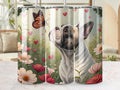 Dog in Fields of Flowers Butterfly Tumbler Wrap PNG Digital 20 oz Tumbler Wrap with Dog and Butterfly Cute Dog Tumbler Wrap Graphic Tee – Aesthetic Look · Great Gift For Fans