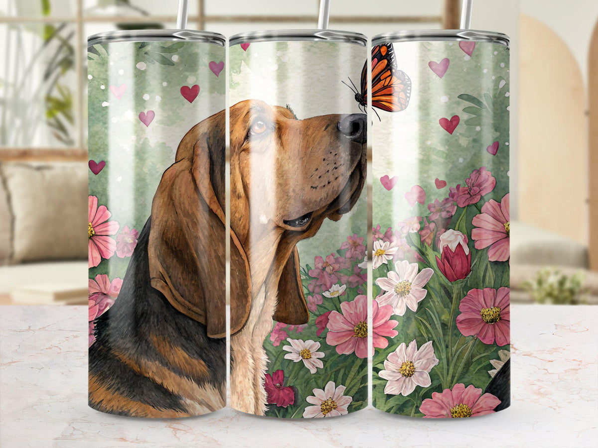 Digital 20 Oz Tumbler Wrap Dog In Field Of Flowers Butterfly Dog Lovers Gift Wrap Digital Download High Resolution PNG Graphic Tee – Bold Style · Trending Graphic Apparel