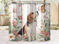 Beagle Dog Tumbler Wrap PNG Butterfly Floral Tumbler Design 20 oz Digital Wrap Cute Dog in Flowers Sublimation Design Print Graphic Tee – Fan Favorite · Top Pick For Any Outfit