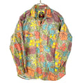 Vintage Hoopla World Western Floral Shirt Medium Long Sleeve Buttoned Collared Graphic Tee – Aesthetic Look · High-Quality Print
