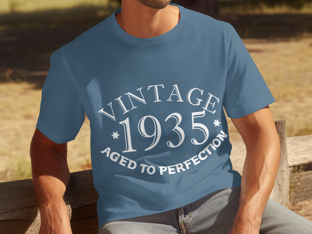 Vintage 1935 TShirt 90th Birthday Gift Born in 1935 Tee 90 Years Old Gift Men39s 90th Birthday Shirt Aged to Perfection Shirt Graphic Tee – Warm & Stylish · Must-Have Style