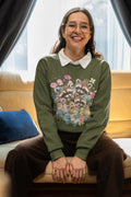 Cute Raccoon Sweatshirt with Flowers Weirdcore Animal Crewneck Animal Lover Gift Goblincore 90s Throwback Shirt Baby Raccoons in Teacup Sweatshirt – Premium Graphic · Must-Have Style