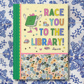 Book Lover Gift for Reader Who Loves Journaling Race You To The Library Colorful 90s Aesthetic Notebook with Stars Cute Bookish Present Graphic Tee – Fan Favorite · High-Quality Print