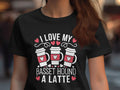 I love my basset hound a latte graphic tshirt dog lover gift cute coffee dog shirt pet lover apparel women funny tee Graphic Tee – Warm & Stylish · Great Gift For Fans