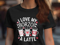 I Love My Borzoi a Latte Graphic Design Ladyfit Womens T Shirt Cute Dog and Coffee Lover Shirt Fun Gift for Dog Mom Casual Tee Graphic Tee – Soft Feel · Top Pick For Any Outfit