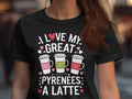 I Love My Great Pyrenees A Latte Womens Graphic Tee Dog Lover T Shirt Cute Coffee Shirt for Dog Moms Funny Dog and Latte Shirt Graphic Tee – Everyday Comfort · Must-Have Style