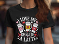 I Love My Sheltie A Latte TShirt Cute Dogs Coffee Shirt Dog Lover Tee Coffee Addict Top Fun Graphic Tee Women Casual Shirt Graphic Tee – Warm & Stylish · High-Quality Print